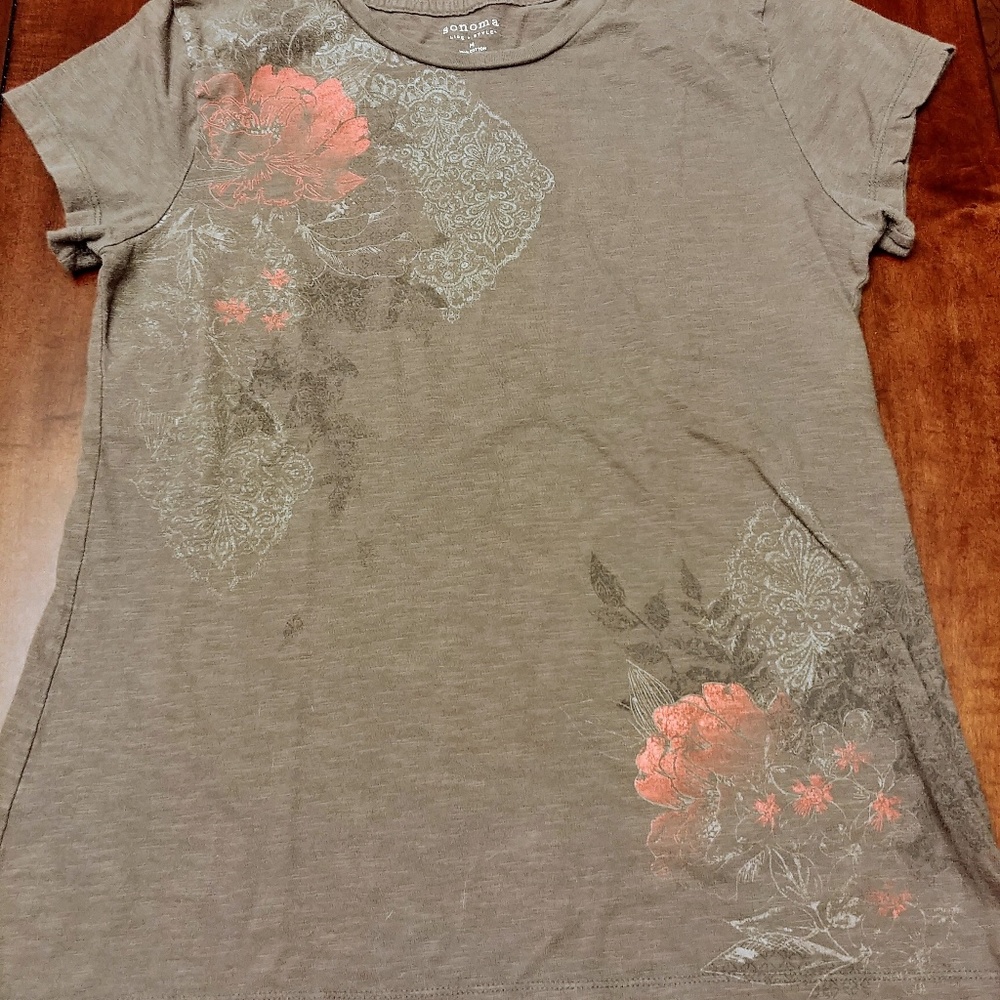 Brown and gray T-shirts